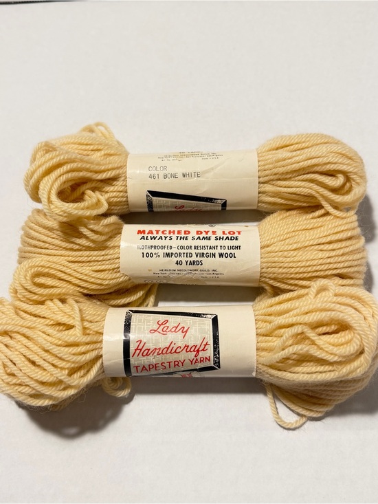 Lady Handicraft Other - Vintage Lot of 3 Lady Handicraft 100% Imported Virgin Wool #461 Bone White